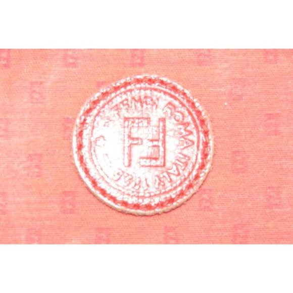 Fendi Early Sas True Red Satchcel Small F Or Zucchino Logo Print Coated Canvas - Picture 8 of 12